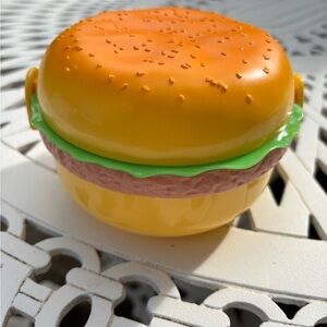 Burger Hamburger Bento Lunch Box 3-Layer Novelty Food Container Kids School